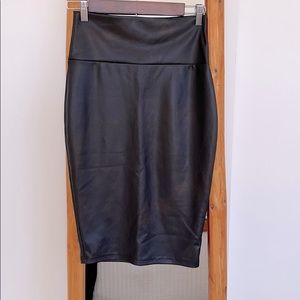 Pleather pencil skirt